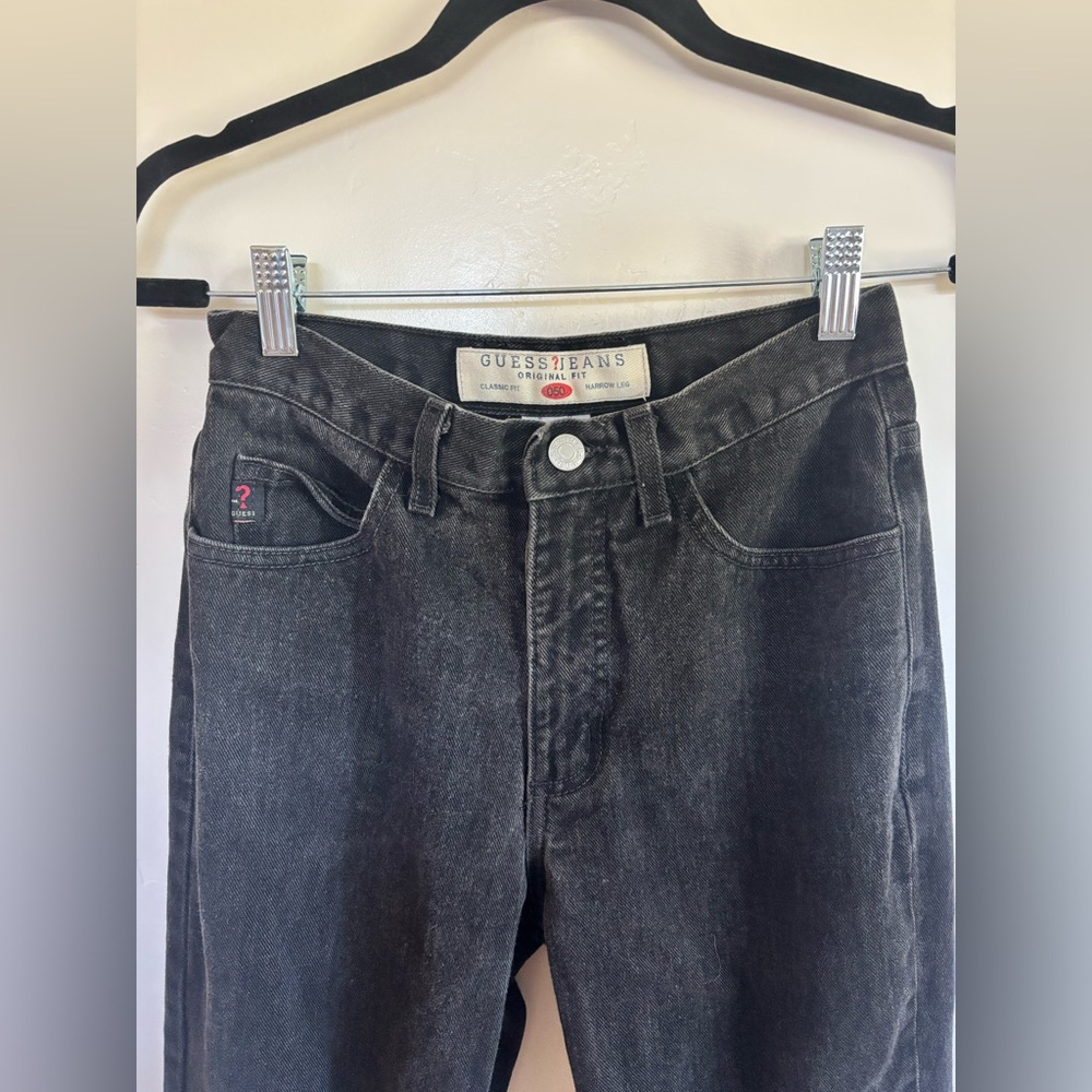 Vintage GUESS Jeans USA Black Denim – Original Fit, Narrow Leg (28) A2